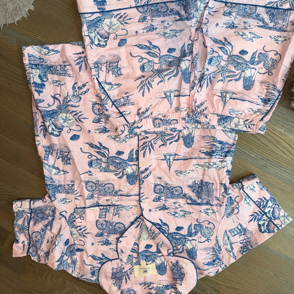 Printfresh Pink and Blue Botanical Pajama Set